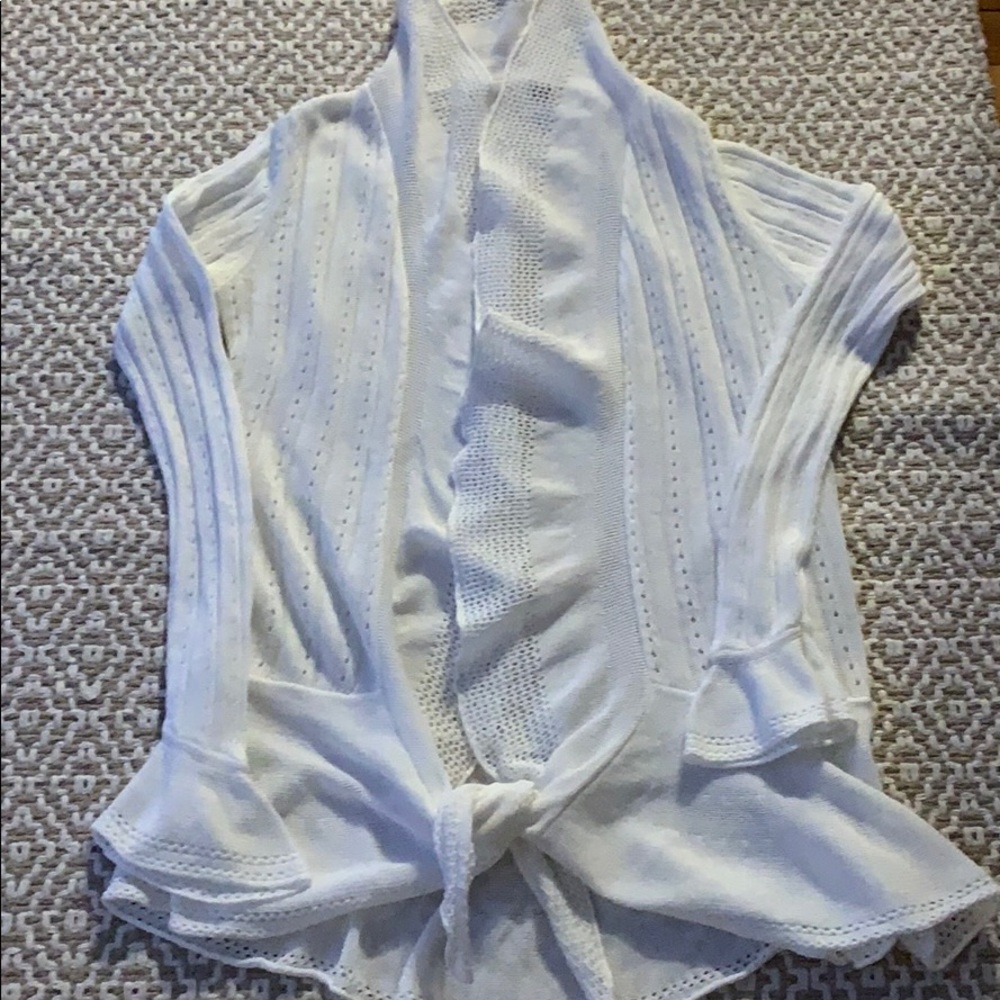 LIGHTWEIGHT SHEER WHITE COTTON SWEATER
